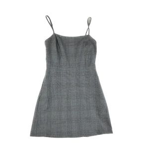 Grey Plaid Mini Dress